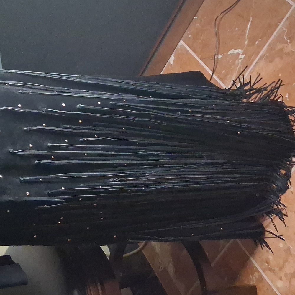 🖤🤠Augustina Vintage Western Blk Leather Jacket W/Wrap Around Fringe Skirt M-L - Picture 4 of 10